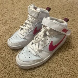 Nike Kids White and Pink Sneakers
